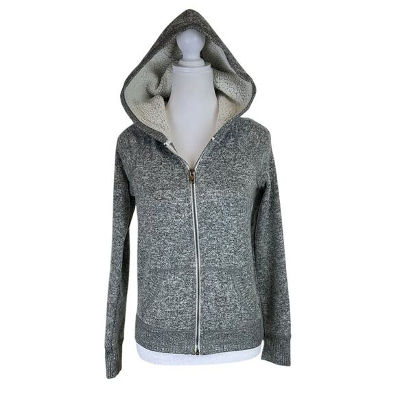 American Eagle Outfitters Tops - American Eagle Y2K Full Zip Gray Hoodie Size Small